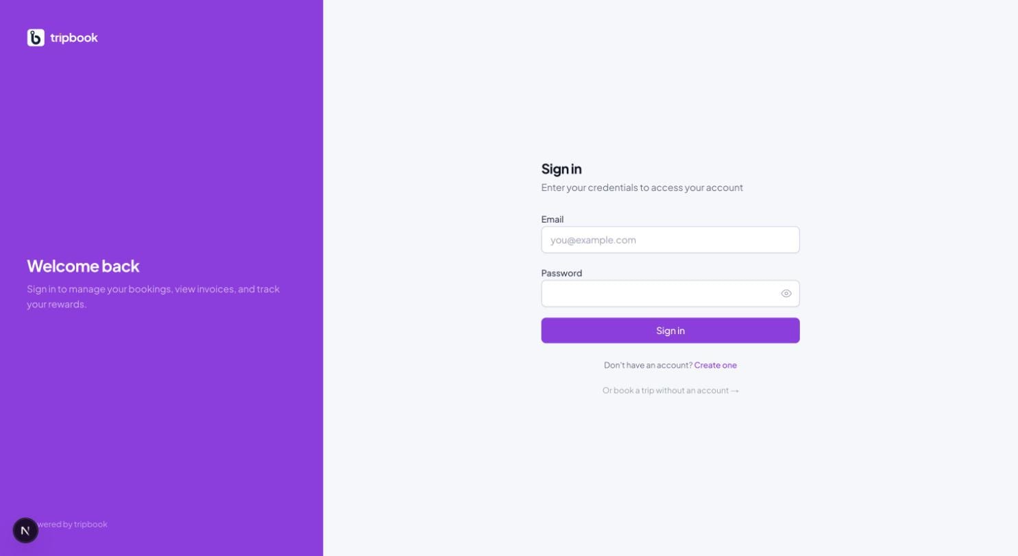 liverybook white-label customer portal login, light mode, carrying the tenant's own name and colours